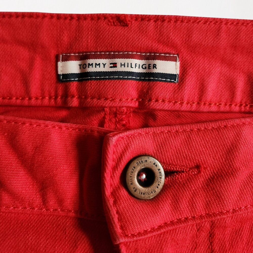 Tommy Hilfiger Red Frayed Shorts - Picture 3 of 10
